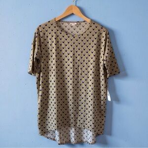 LuLaRoe × Disney Irma Top XS – NWT beige navy tunic